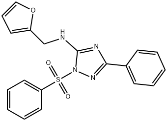 N-(2-furylmethyl)-N-[3-phenyl-1-(phenylsulfonyl)-1H-1,2,4-triazol-5-yl]amine Struktur