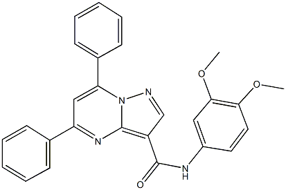 N-(3,4-dimethoxyphenyl)-5,7-diphenylpyrazolo[1,5-a]pyrimidine-3-carboxamide Struktur