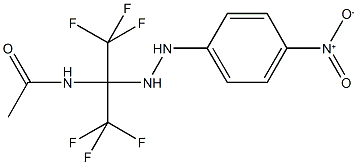 N-[2,2,2-trifluoro-1-(2-{4-nitrophenyl}hydrazino)-1-(trifluoromethyl)ethyl]acetamide Struktur