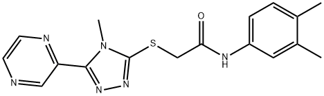 N-(3,4-dimethylphenyl)-2-{[4-methyl-5-(2-pyrazinyl)-4H-1,2,4-triazol-3-yl]sulfanyl}acetamide Struktur