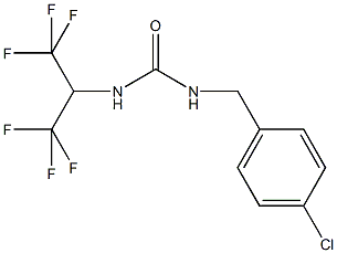 N-(4-chlorobenzyl)-N'-[2,2,2-trifluoro-1-(trifluoromethyl)ethyl]urea Struktur