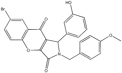 7-bromo-1-(3-hydroxyphenyl)-2-(4-methoxybenzyl)-1,2-dihydrochromeno[2,3-c]pyrrole-3,9-dione Struktur