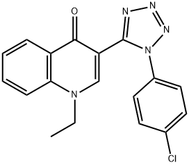 3-[1-(4-chlorophenyl)-1H-tetraazol-5-yl]-1-ethyl-4(1H)-quinolinone Struktur