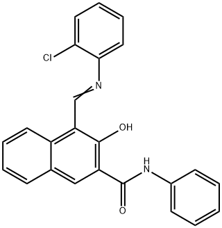 4-{[(2-chlorophenyl)imino]methyl}-3-hydroxy-N-phenyl-2-naphthamide Struktur