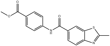 methyl 4-{[(2-methyl-1,3-benzothiazol-6-yl)carbonyl]amino}benzoate Struktur