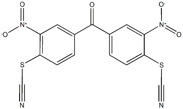 4-{4-(cyanosulfanyl)-3-nitrobenzoyl}-2-nitrophenyl thiocyanate Struktur