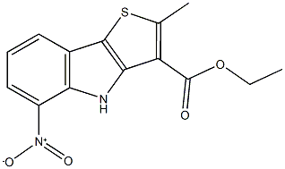 ethyl 5-nitro-2-methyl-4H-thieno[3,2-b]indole-3-carboxylate Struktur