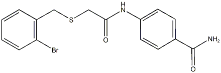 4-({[(2-bromobenzyl)sulfanyl]acetyl}amino)benzamide Struktur