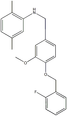 N-(2,5-dimethylphenyl)-N-{4-[(2-fluorobenzyl)oxy]-3-methoxybenzyl}amine Struktur