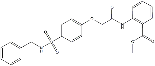 methyl2-[({4-[(benzylamino)sulfonyl]phenoxy}acetyl)amino]benzoate Struktur