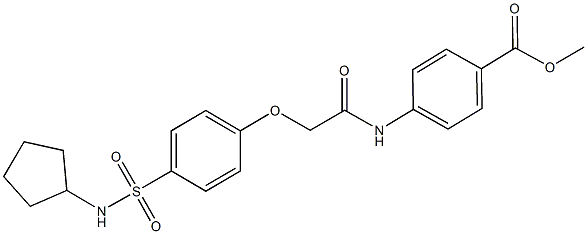 methyl 4-[({4-[(cyclopentylamino)sulfonyl]phenoxy}acetyl)amino]benzoate Struktur