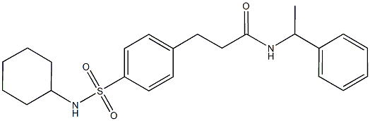 3-{4-[(cyclohexylamino)sulfonyl]phenyl}-N-(1-phenylethyl)propanamide Struktur