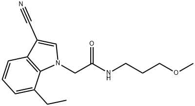 2-(3-cyano-7-ethyl-1H-indol-1-yl)-N-(3-methoxypropyl)acetamide Struktur