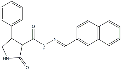 N'-(2-naphthylmethylene)-2-oxo-4-phenyl-3-pyrrolidinecarbohydrazide Struktur