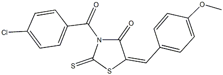 3-(4-chlorobenzoyl)-5-(4-methoxybenzylidene)-2-thioxo-1,3-thiazolidin-4-one Struktur