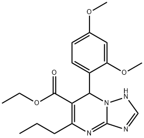 ethyl 7-(2,4-dimethoxyphenyl)-5-propyl-4,7-dihydro[1,2,4]triazolo[1,5-a]pyrimidine-6-carboxylate Struktur