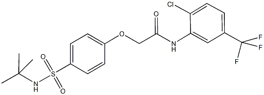 2-{4-[(tert-butylamino)sulfonyl]phenoxy}-N-[2-chloro-5-(trifluoromethyl)phenyl]acetamide Struktur