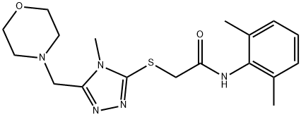 N-(2,6-dimethylphenyl)-2-{[4-methyl-5-(4-morpholinylmethyl)-4H-1,2,4-triazol-3-yl]sulfanyl}acetamide Struktur