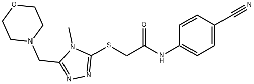 N-(4-cyanophenyl)-2-{[4-methyl-5-(4-morpholinylmethyl)-4H-1,2,4-triazol-3-yl]sulfanyl}acetamide Struktur