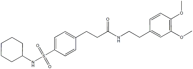 3-{4-[(cyclohexylamino)sulfonyl]phenyl}-N-[2-(3,4-dimethoxyphenyl)ethyl]propanamide Struktur