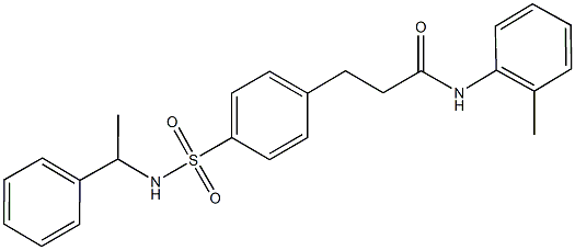 N-(2-methylphenyl)-3-(4-{[(1-phenylethyl)amino]sulfonyl}phenyl)propanamide Struktur