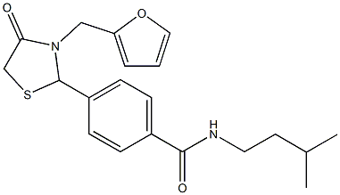 4-[3-(2-furylmethyl)-4-oxo-1,3-thiazolidin-2-yl]-N-isopentylbenzamide Struktur