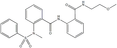 N-(2-{[(2-methoxyethyl)amino]carbonyl}phenyl)-2-[methyl(phenylsulfonyl)amino]benzamide Struktur