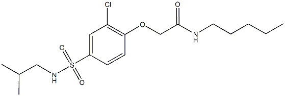 2-{2-chloro-4-[(isobutylamino)sulfonyl]phenoxy}-N-pentylacetamide Struktur