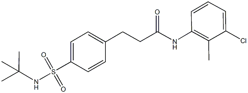 3-{4-[(tert-butylamino)sulfonyl]phenyl}-N-(3-chloro-2-methylphenyl)propanamide Struktur