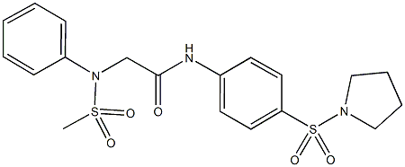 2-[(methylsulfonyl)anilino]-N-[4-(1-pyrrolidinylsulfonyl)phenyl]acetamide Struktur