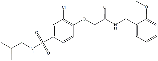 2-{2-chloro-4-[(isobutylamino)sulfonyl]phenoxy}-N-(2-methoxybenzyl)acetamide Struktur