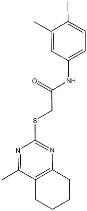 N-(3,4-dimethylphenyl)-2-[(4-methyl-5,6,7,8-tetrahydro-2-quinazolinyl)sulfanyl]acetamide Struktur