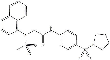 2-[(methylsulfonyl)(1-naphthyl)amino]-N-[4-(1-pyrrolidinylsulfonyl)phenyl]acetamide Struktur