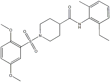 1-[(2,5-dimethoxyphenyl)sulfonyl]-N-(2-ethyl-6-methylphenyl)-4-piperidinecarboxamide Struktur