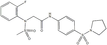 2-[2-fluoro(methylsulfonyl)anilino]-N-[4-(1-pyrrolidinylsulfonyl)phenyl]acetamide Struktur