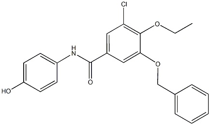 3-(benzyloxy)-5-chloro-4-ethoxy-N-(4-hydroxyphenyl)benzamide Struktur