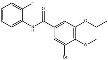 3-bromo-5-ethoxy-N-(2-fluorophenyl)-4-methoxybenzamide Struktur