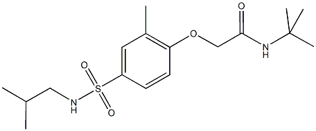 N-(tert-butyl)-2-{4-[(isobutylamino)sulfonyl]-2-methylphenoxy}acetamide Struktur