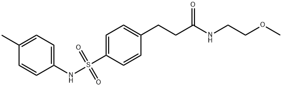 N-(2-methoxyethyl)-3-[4-(4-toluidinosulfonyl)phenyl]propanamide Struktur