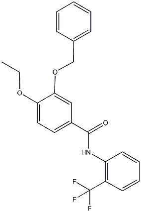 3-(benzyloxy)-4-ethoxy-N-[2-(trifluoromethyl)phenyl]benzamide Struktur