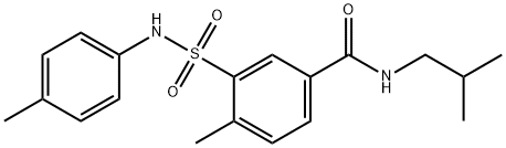 N-isobutyl-4-methyl-3-(4-toluidinosulfonyl)benzamide Struktur