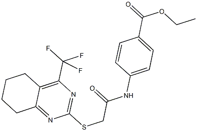 ethyl 4-[({[4-(trifluoromethyl)-5,6,7,8-tetrahydro-2-quinazolinyl]sulfanyl}acetyl)amino]benzoate Struktur