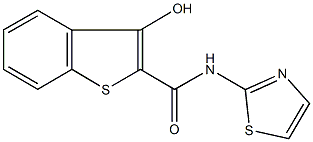 3-hydroxy-N-(1,3-thiazol-2-yl)-1-benzothiophene-2-carboxamide Struktur