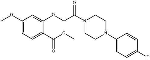 methyl 2-{2-[4-(4-fluorophenyl)-1-piperazinyl]-2-oxoethoxy}-4-methoxybenzoate Struktur