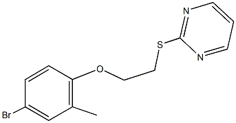 4-bromo-2-methylphenyl 2-(2-pyrimidinylsulfanyl)ethyl ether Struktur