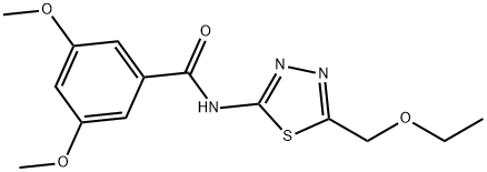 N-[5-(ethoxymethyl)-1,3,4-thiadiazol-2-yl]-3,5-dimethoxybenzamide Struktur