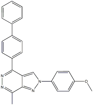 4-(4-[1,1'-biphenyl]-4-yl-7-methyl-2H-pyrazolo[3,4-d]pyridazin-2-yl)phenyl methyl ether Struktur