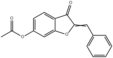 2-benzylidene-3-oxo-2,3-dihydro-1-benzofuran-6-yl acetate Struktur