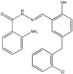 2-amino-N'-[5-(2-chlorobenzyl)-2-hydroxybenzylidene]benzohydrazide Struktur