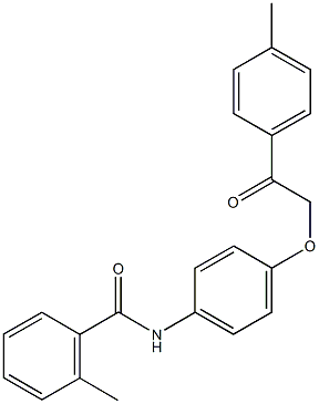 2-methyl-N-{4-[2-(4-methylphenyl)-2-oxoethoxy]phenyl}benzamide Struktur